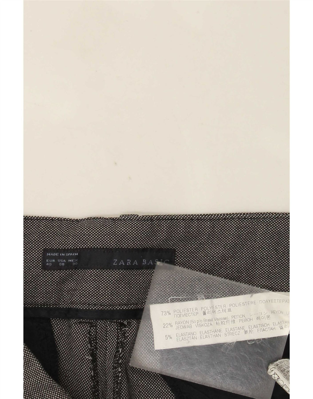 Zara Womens Bootcut Chino Trousers EU 40 Medium W30 L32 Grey Spotted