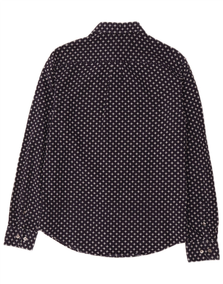 Cămașă pentru bărbați Penguin, cu model abstract, slim, mediu bleumarin