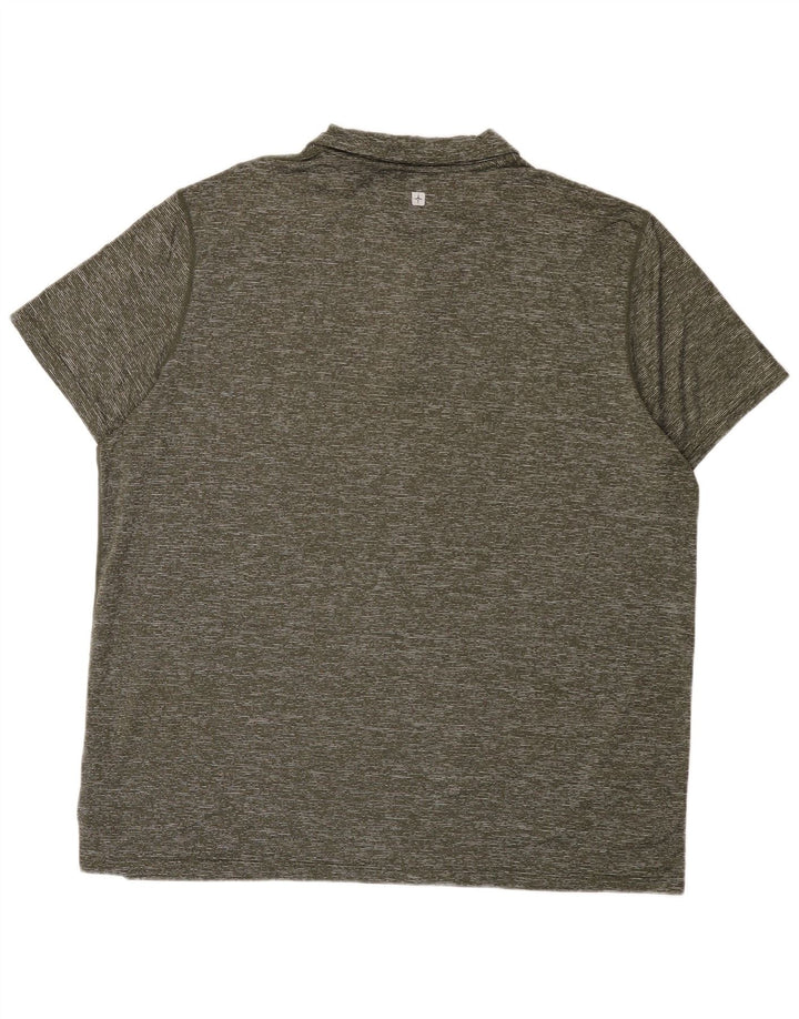 Tricou polo pentru bărbați Mountain Warehouse 2XL Kaki din poliamidă cu pete