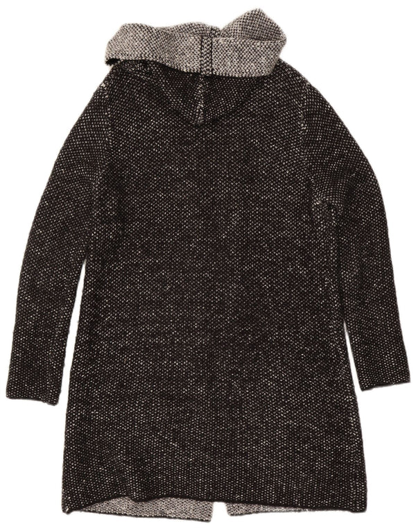 Pulover cardigan deschis cu glugă pentru femei Zara UK 14 Medium Negru