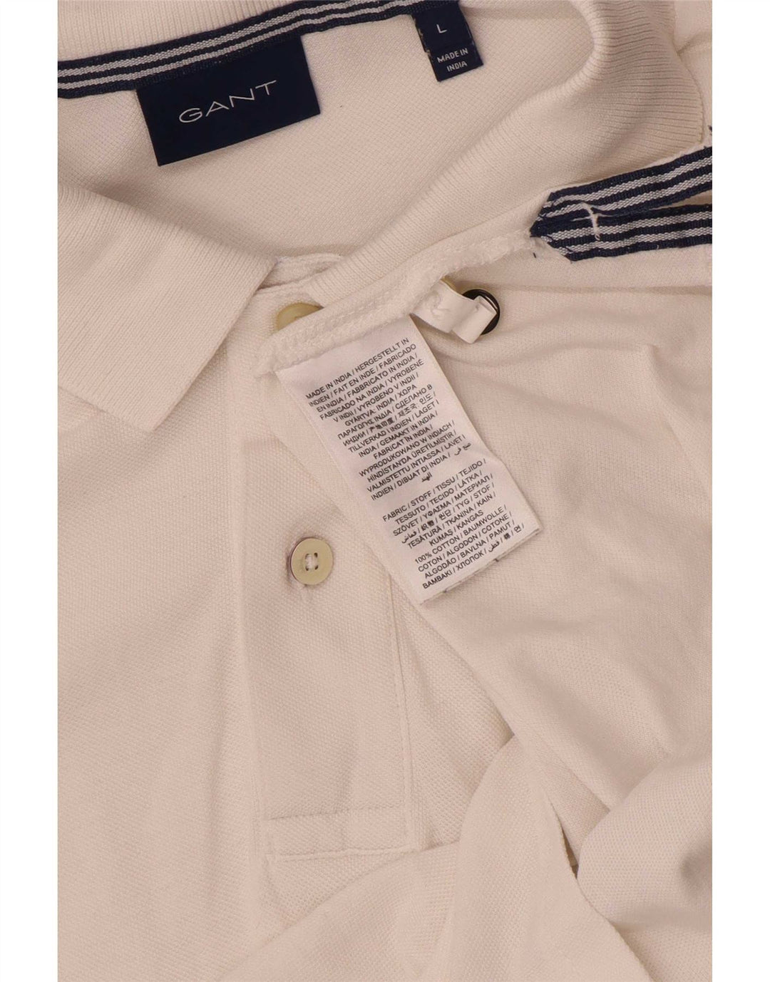 Tricou polo pentru bărbați Gant, mare, alb, din bumbac