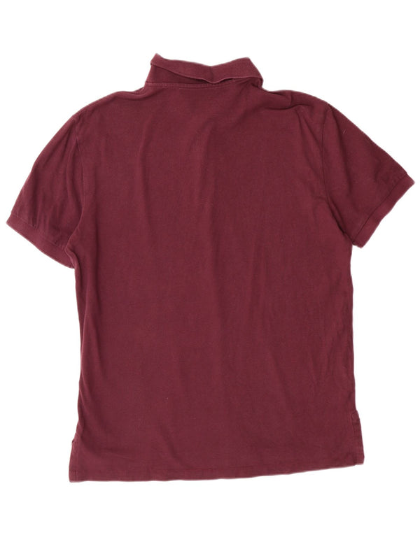 Eddie Bauer Mens Polo Shirt Medium Maroon Cotton