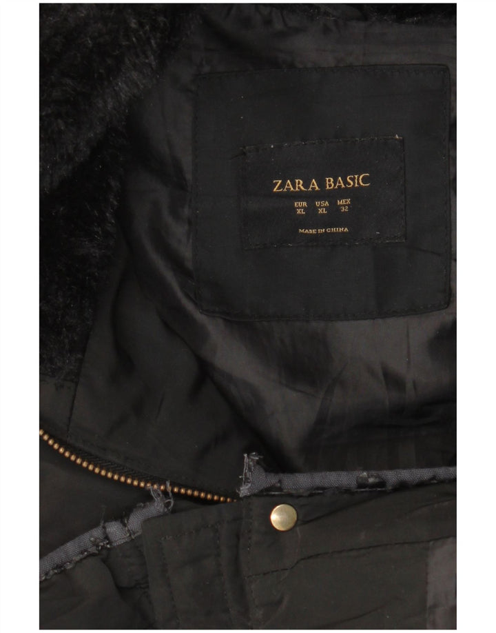 Jachetă căptușită pentru femei Zara UK 18 XL Poliester negru