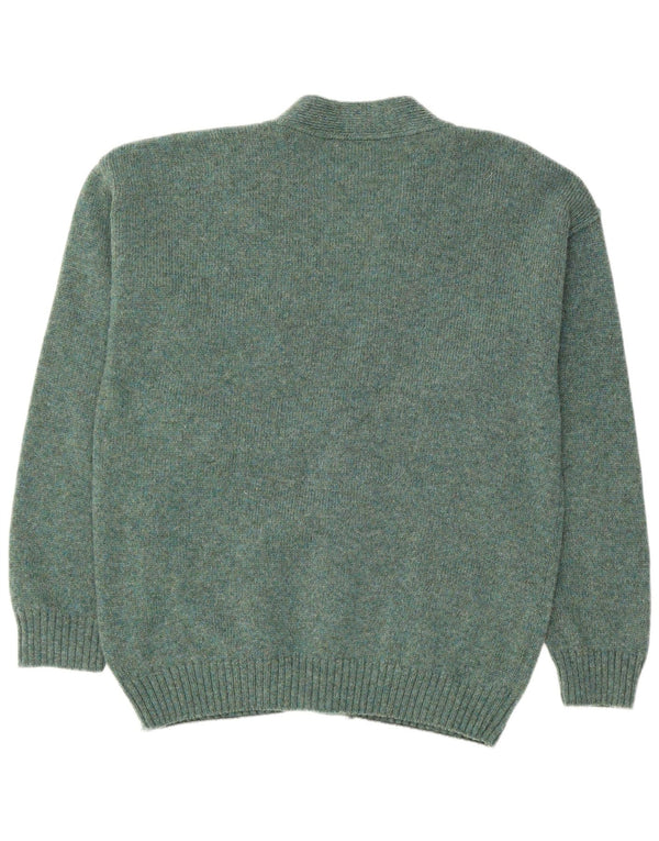 Pulover cardigan pentru bărbați VINTAGE XL Lână verde
