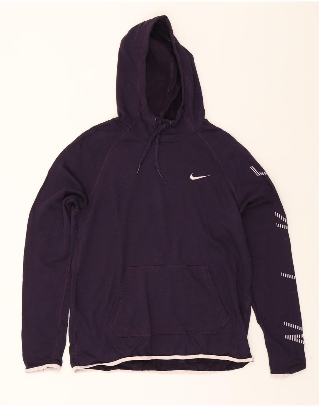 NIKE Womens Graphic Hoodie Jumper UK 14 Medium Purple Polyester Vintage Nike and Second-Hand Nike from Messina Hembry 