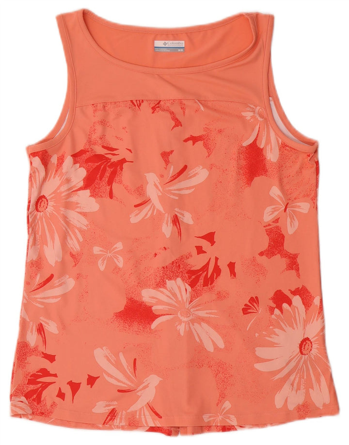 COLUMBIA Top cu vestă cu grafică pentru femei UK 12 Medium Pink Floral Poliester