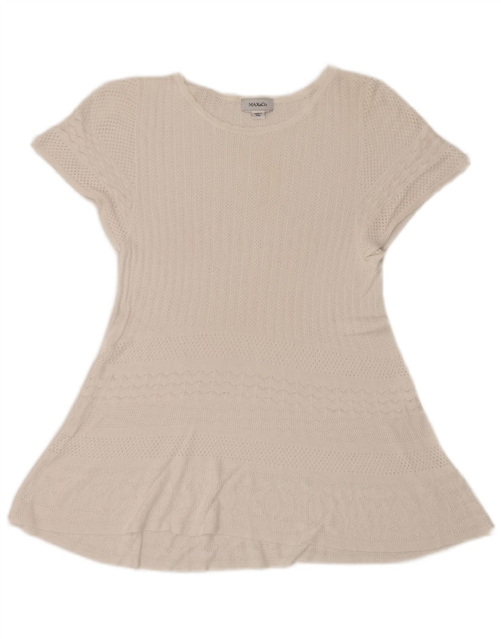Max & Co. Rochie A-Line din croșetat transparentă pentru femei UK 10 Small White