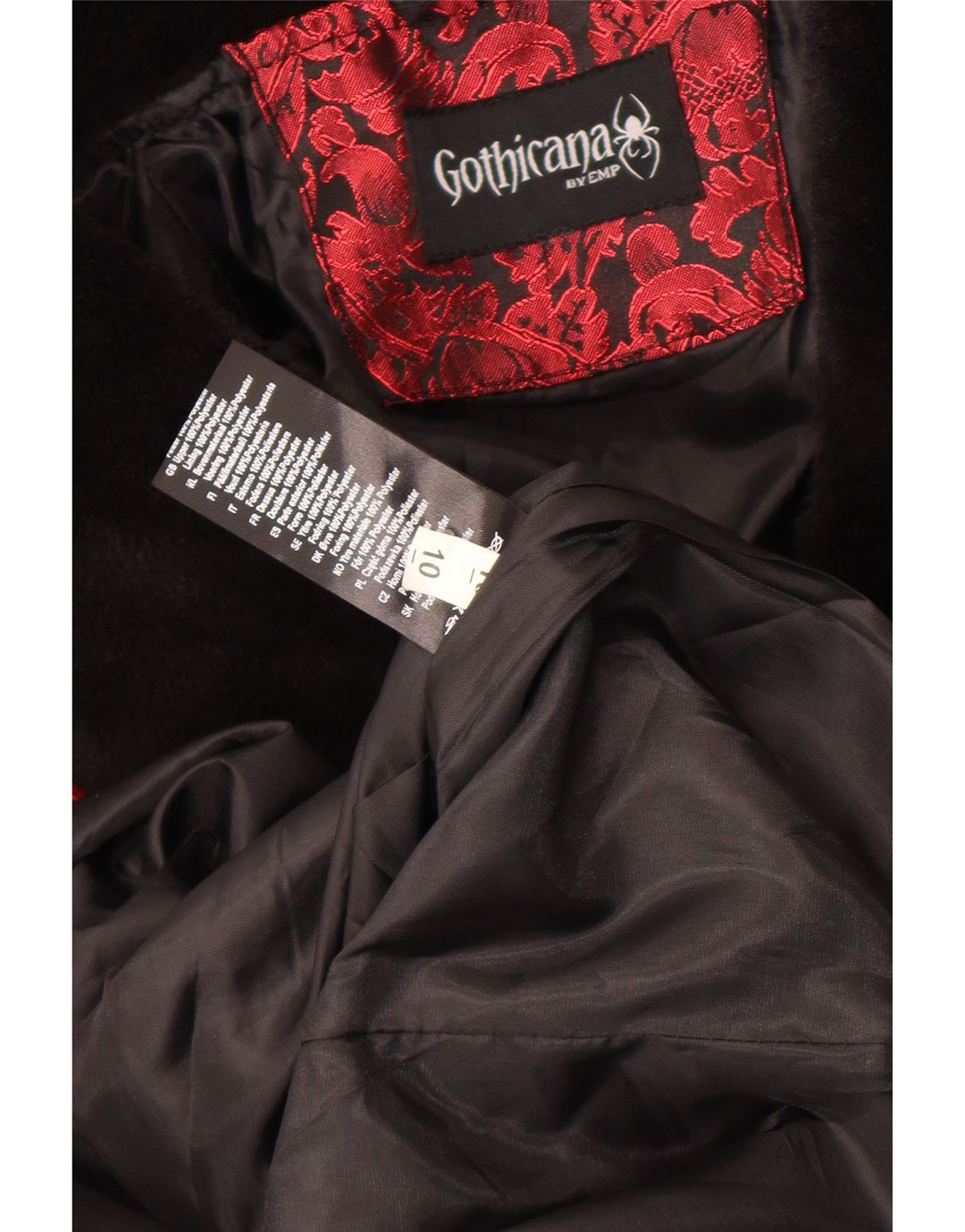 EMP pentru femei Gothicana Palton dublu piept UK 10 Poliester Floral Roșu Mic