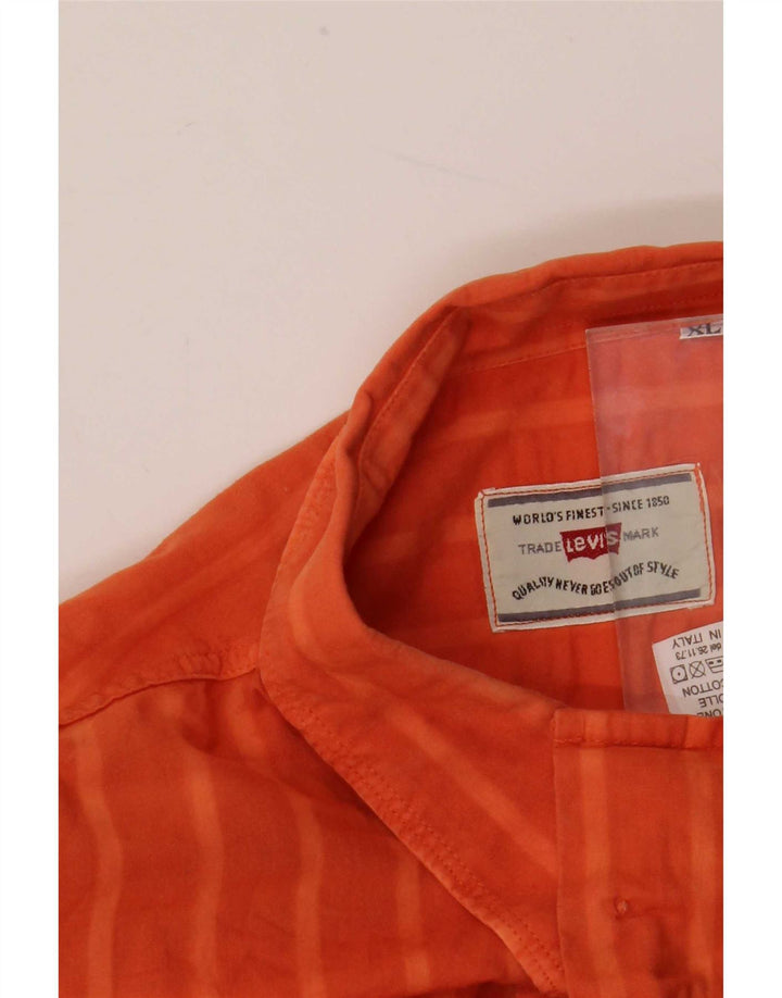 Levi's Mens Shirt XL Orange Check Cotton