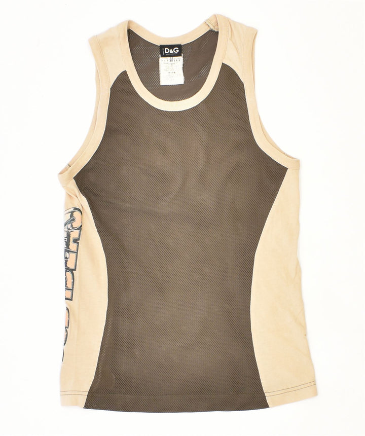 DOLCE & GABBANA Vestă slim Fit Top pentru femei IT 46 Poliester kaki mare