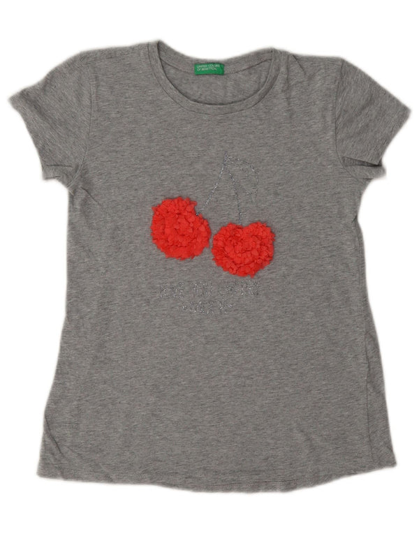 Tricou grafic Benetton pentru femei Top UK 12 Medium Gri