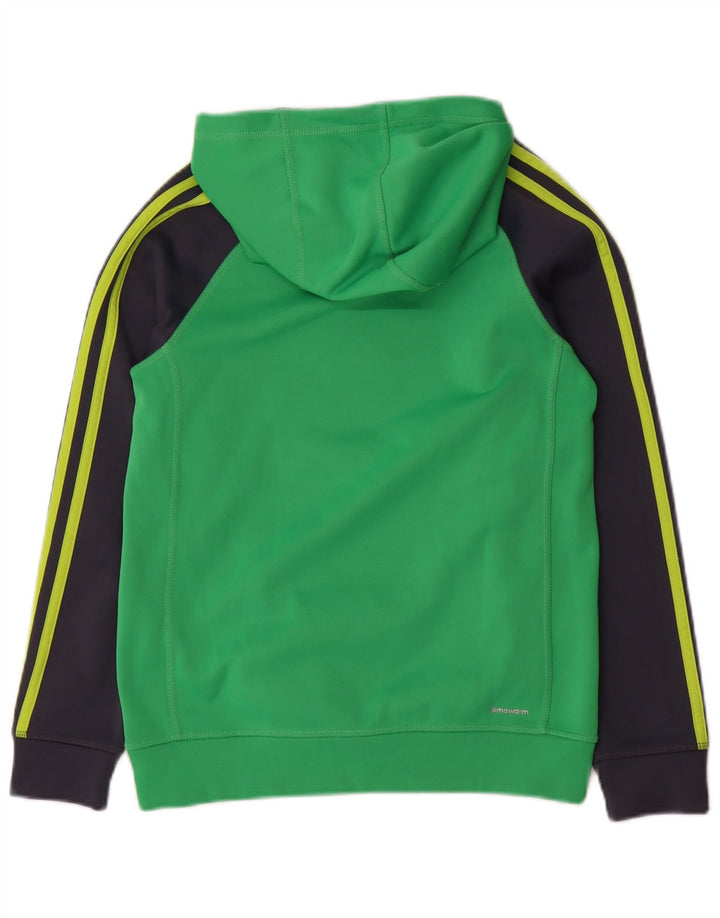 Pulover ADIDAS Climawarm pentru băieți, 10-11 ani, verde mediu, color block