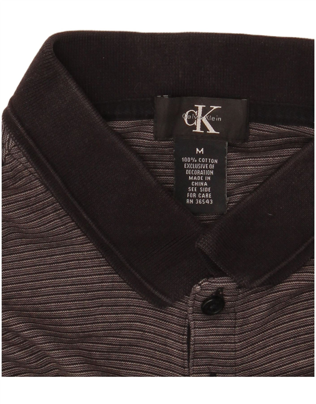 Cămașă polo CALVIN KLEIN pentru bărbați, bumbac cu dungi gri medii