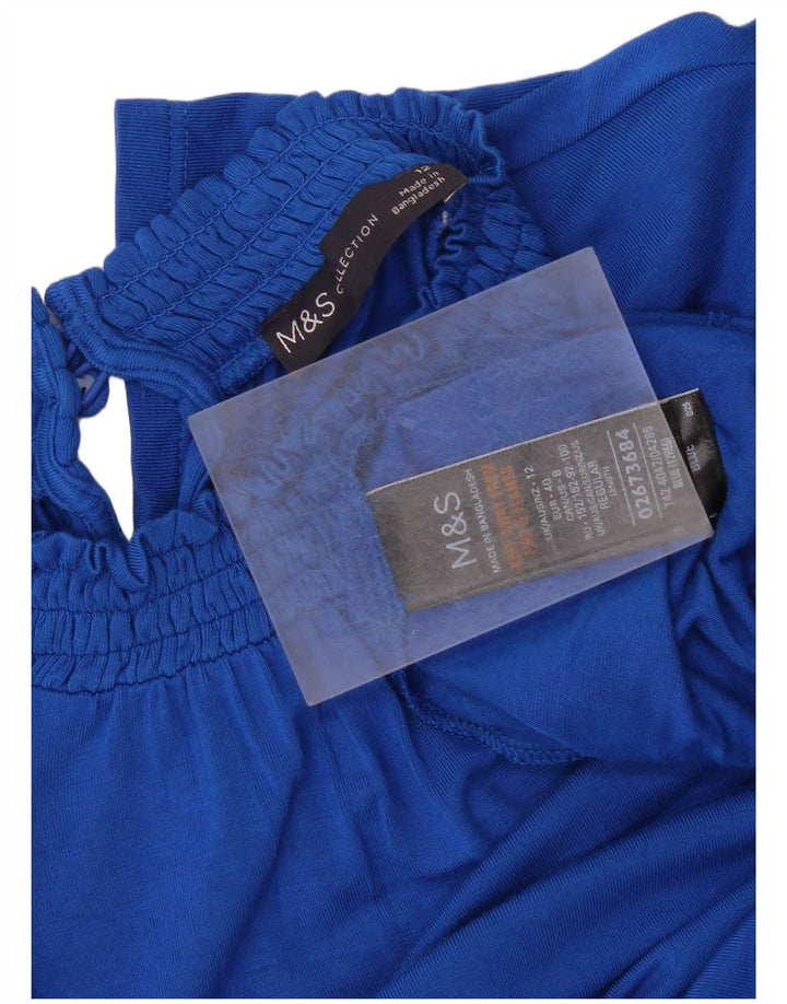 Rochie A-Line cu mânecă lungă pentru femei Marks & Spencer UK 12 Viscoză albastră medie
