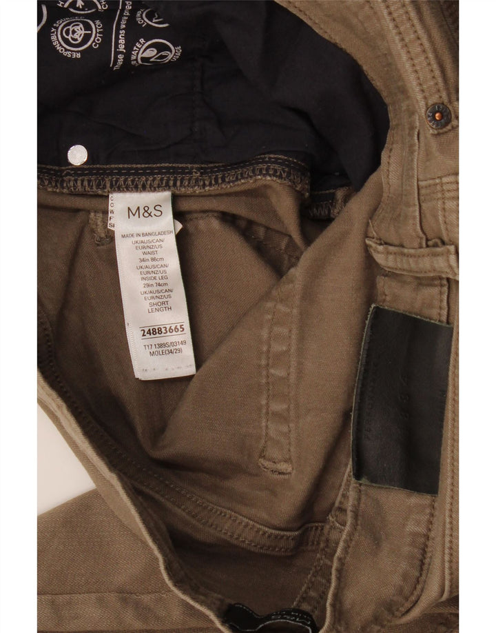 Blugi slim pentru bărbați Marks & Spencer W34 L29 bumbac kaki