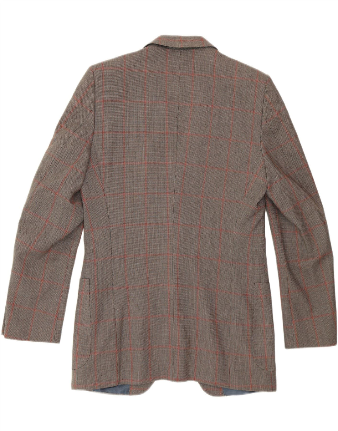 REDA Mens 2 Button Blazer Jacket UK 38 Medium Grey Check Virgin Wool Vintage Reda and Second-Hand Reda from Messina Hembry 