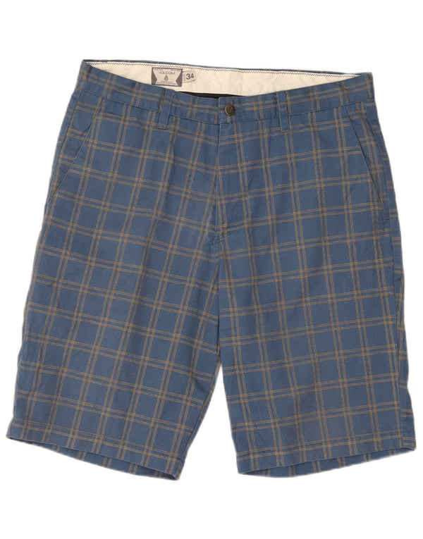 Pantaloni scurți chino pentru bărbați Volcom W34 Large Blue Check Poliester