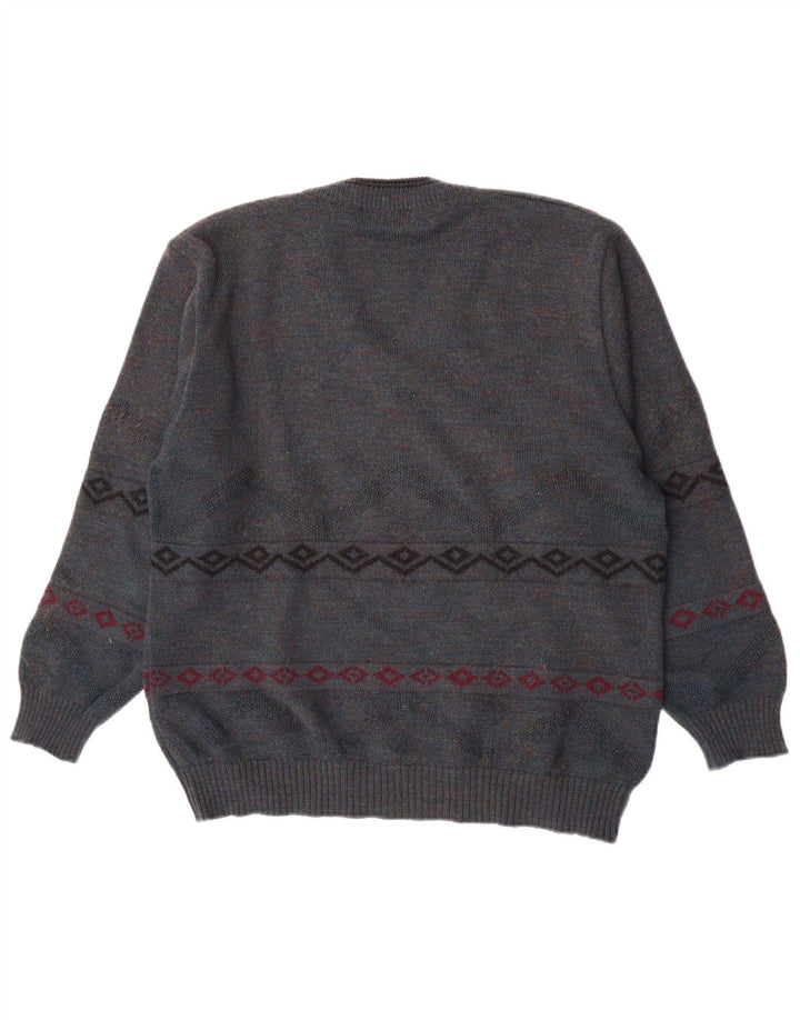 Pulover pentru bărbați Jockey cu decolteu în V IT 50 Medium Blue Geometric