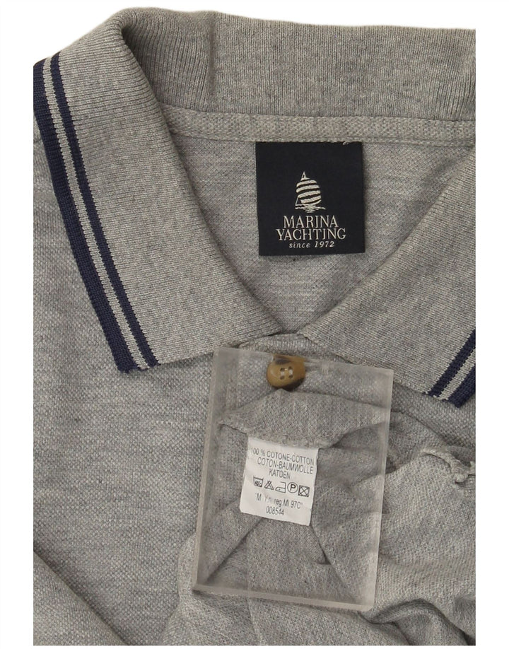 Marina Yachting Tricou polo cu grafică pentru bărbați, bumbac gri mediu