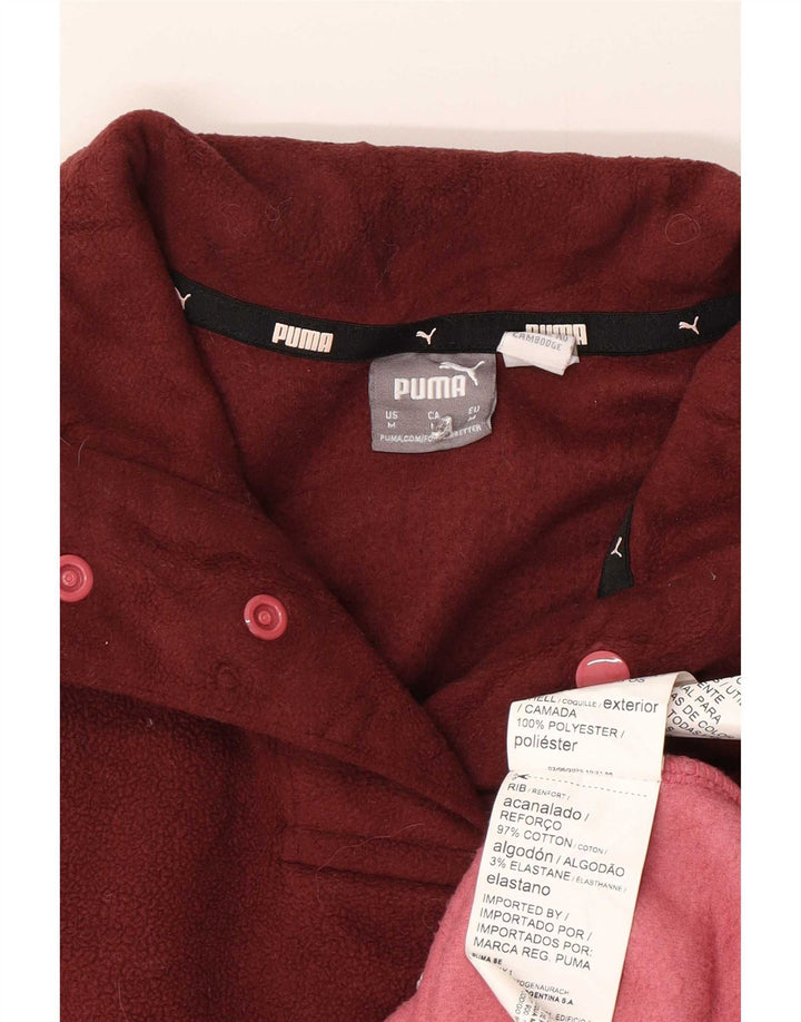 Pulover supradimensionat pentru femei Puma Graphic Fleece UK 14 Medium Burgundy