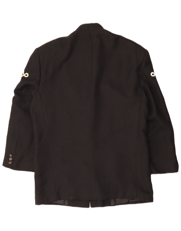 Jachetă pentru bărbați VINTAGE cu 5 nasturi, UK 40, mare, neagră, viscoză