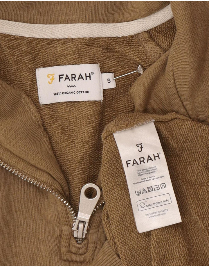 Pulover pentru bărbați Farah, cu fermoar 1/4, din bumbac verde mic