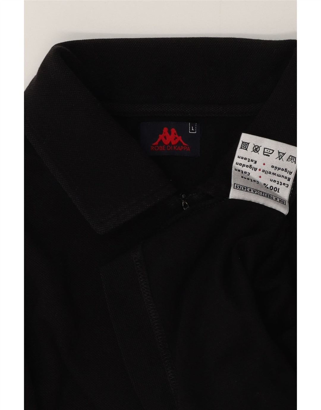 Cămașă polo pentru bărbați Kappa, bumbac negru mare
