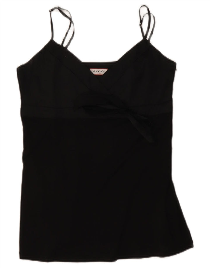 Max & Co. Crop Cami Top pentru femei UK 12 Medium Black Silk