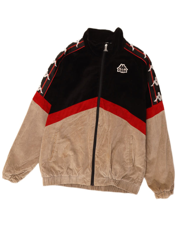 Jachetă bomber cu grafică pentru bărbați Kappa UK 38, bumbac color bloc negru mediu