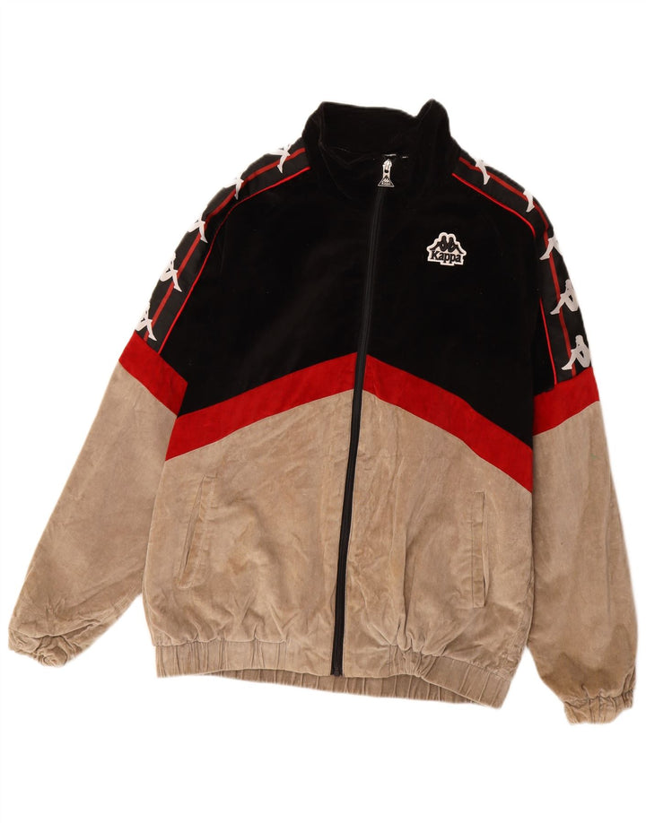 Jachetă bomber cu grafică pentru bărbați Kappa UK 38, bumbac color bloc negru mediu