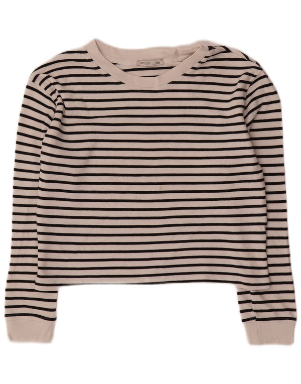Top cu mânecă lungă pentru femei Zara Top cu mânecă lungă UK 14 Medium White Striped Nautical