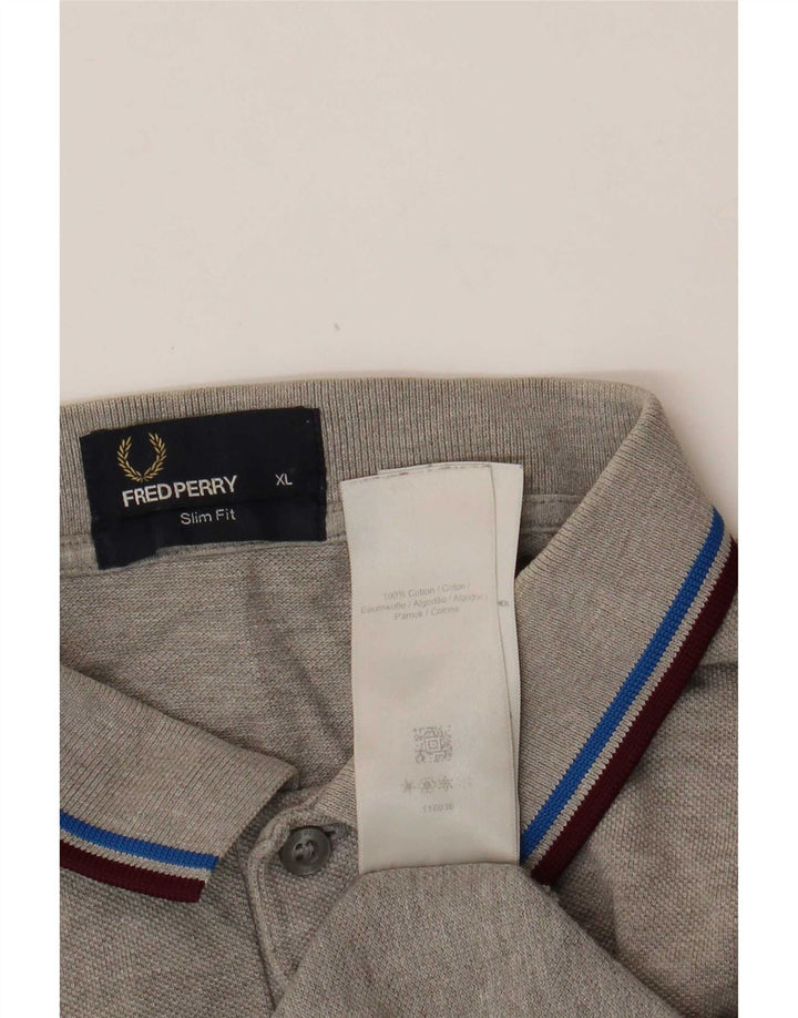 Fred Perry Cămașă Polo Slim Fit XL Bumbac Gri