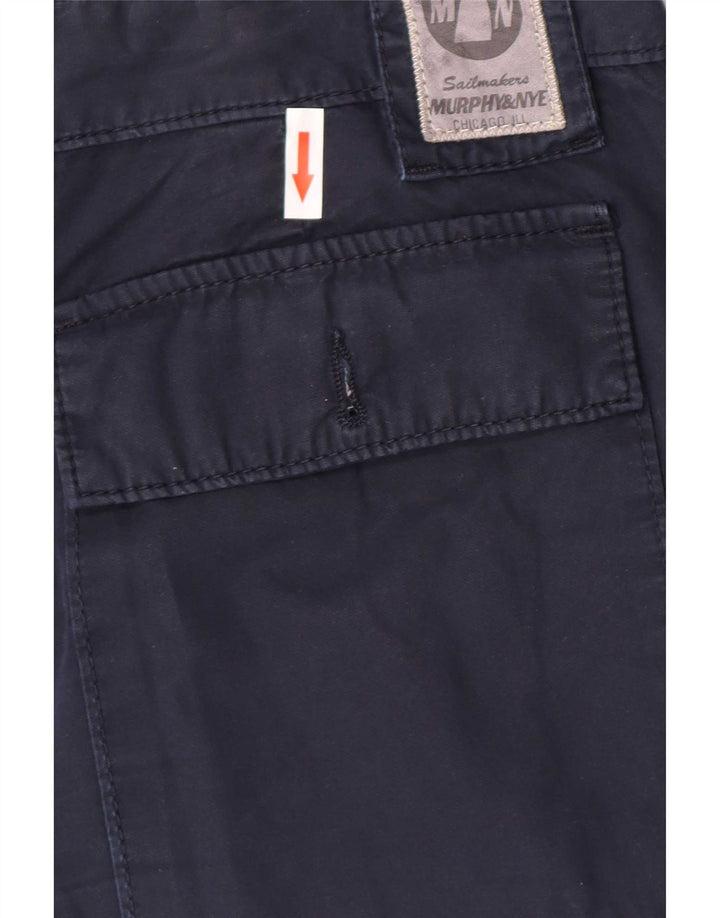 Murphy & Nye Mens Regular Cargo Shorts Large W36 Bleumarin Bumbac