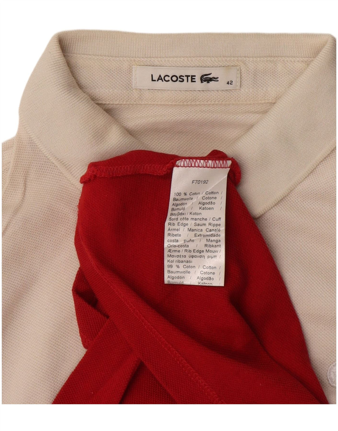 Tricou polo LACOSTE pentru femei Mărimea 42, mare, roșu, bumbac color bloc