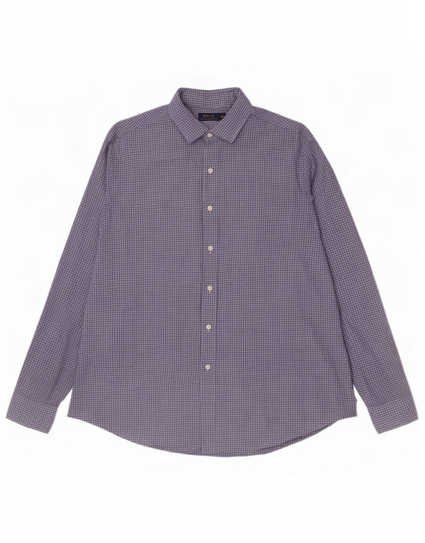 Cămașă Polo Ralph Lauren pentru bărbați 2XL, bumbac cu carouri albastre
