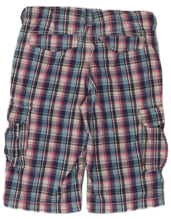 Scotch & Soda Boys Cargo Shorts 15-16 Years W30 Multicoloured Plaid Cotton