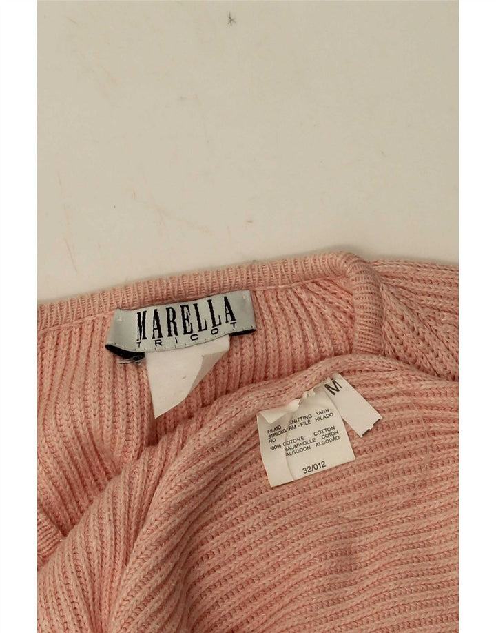 Pulover cardigan pentru femei Marella UK 14, bumbac roz mediu