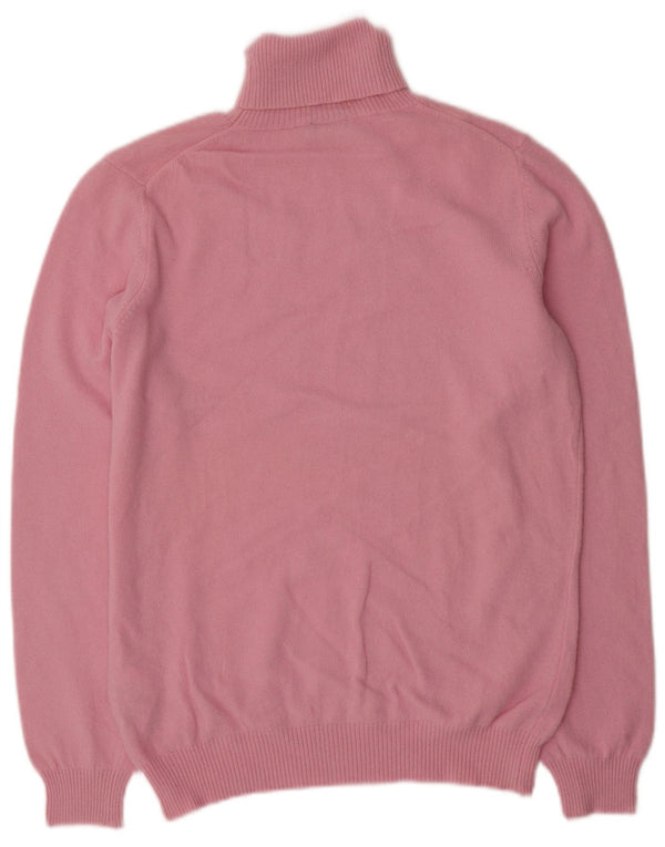 Pulover pentru femei Benetton cu gât rulat, UK 16, lână mare, roz