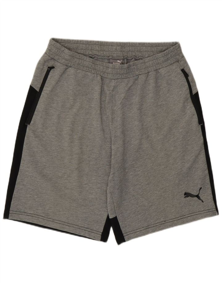Pantaloni scurți sport Puma pentru bărbați, mari, gri, bumbac color bloc