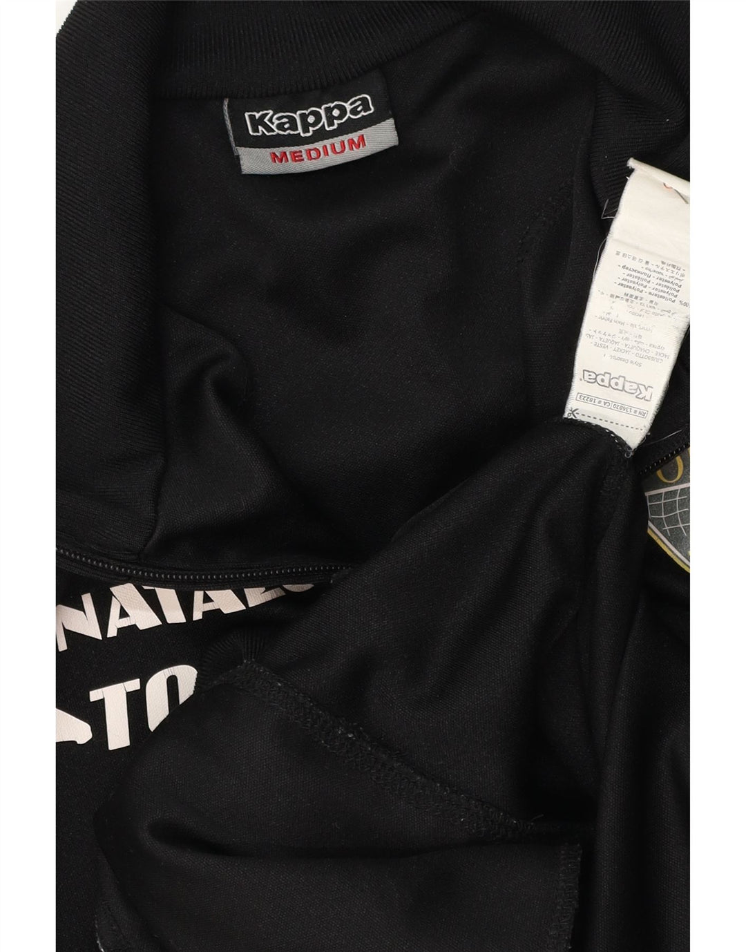 Jachetă de trening grafică KAPPA pentru bărbați, poliester mediu negru