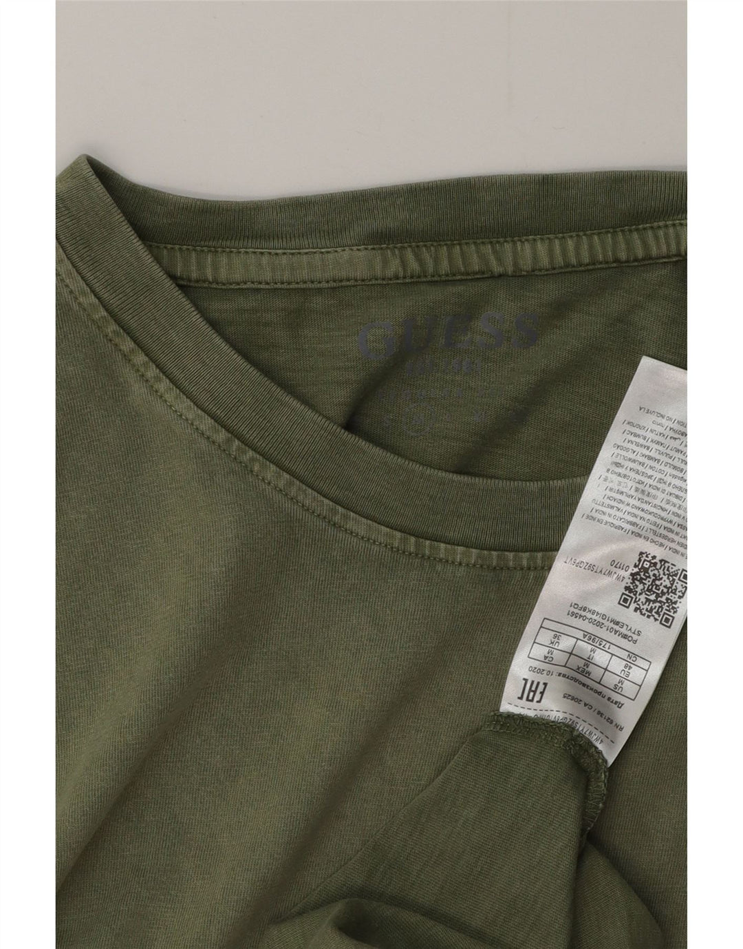 GUESS Bărbați Tricou Top UK 36 Small Green Bumbac