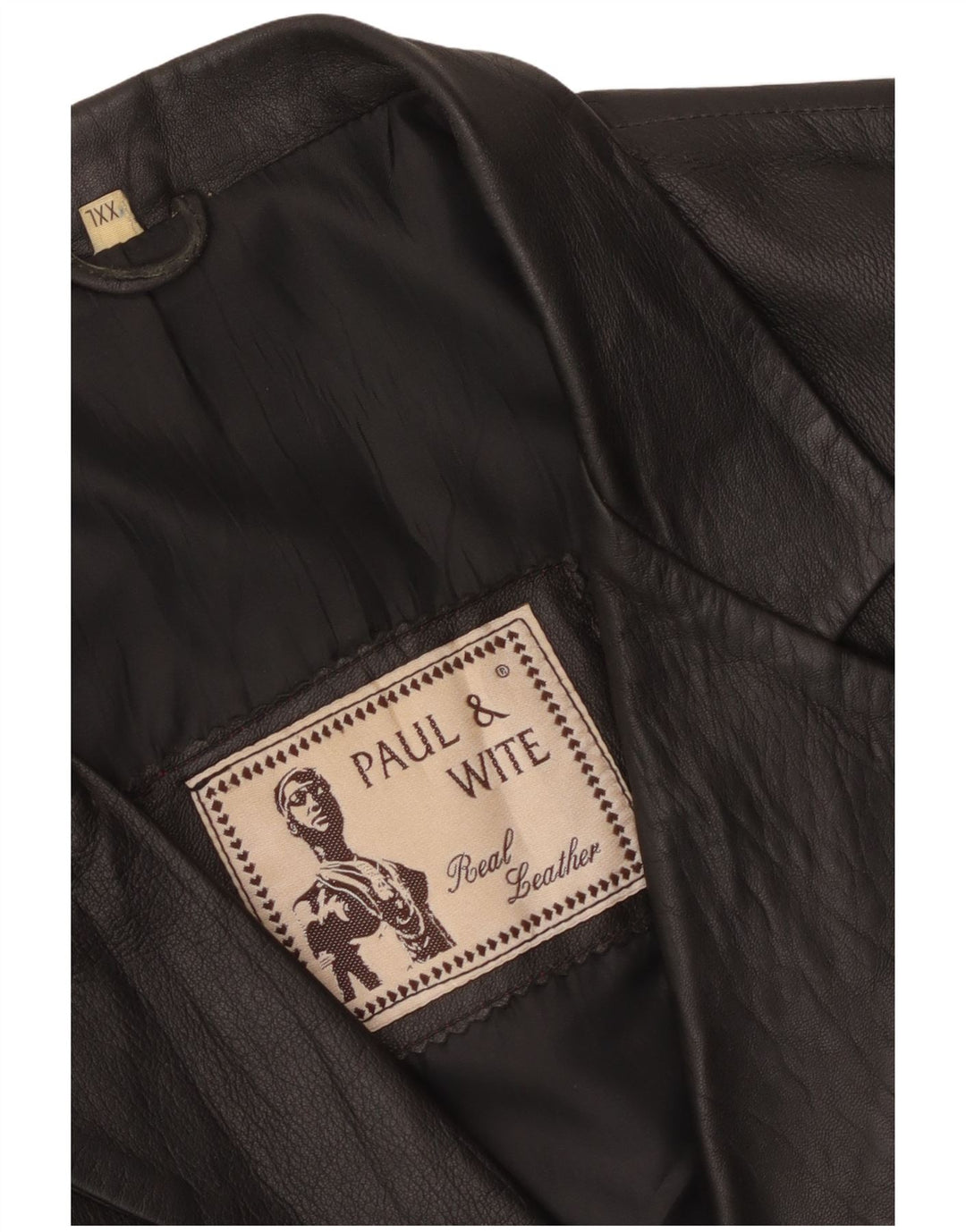 Jachetă de piele pentru bărbați Paul & Wite UK 44 2XL din piele neagră
