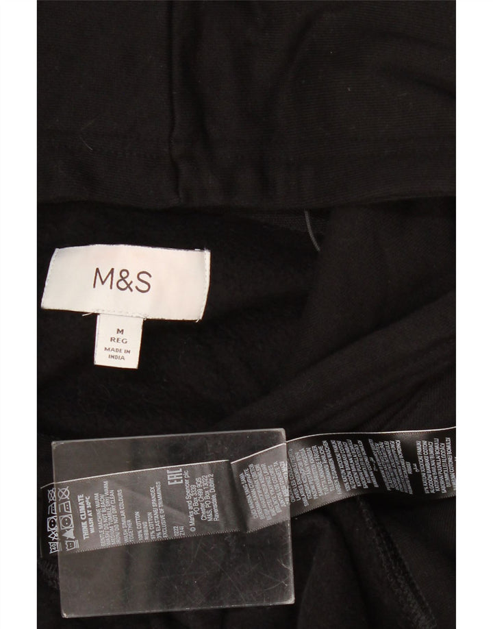 Pulover pentru bărbați Marks & Spencer, bumbac mediu negru