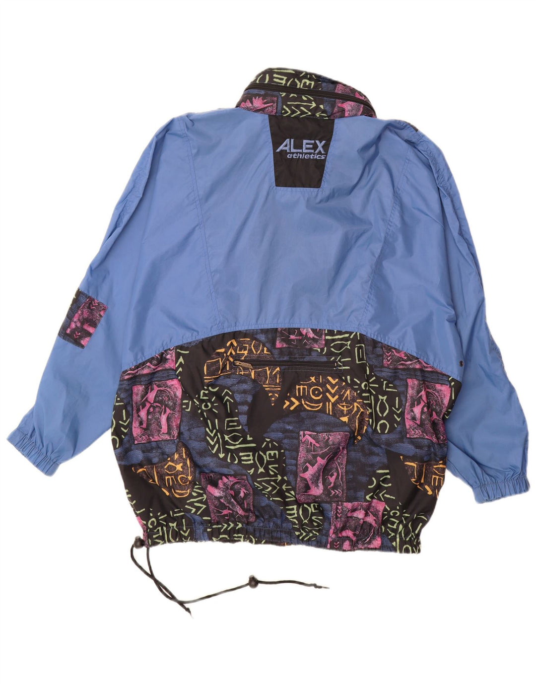 ALEX ATHLETICS Jachetă Anorak pentru bărbați Marea Britanie 40 Poliamidă geometrică albastră mare