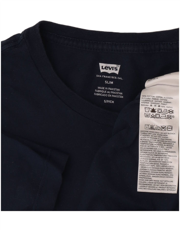 Tricou pentru bărbați Levi's Slim Fit Top mic din bumbac bleumarin