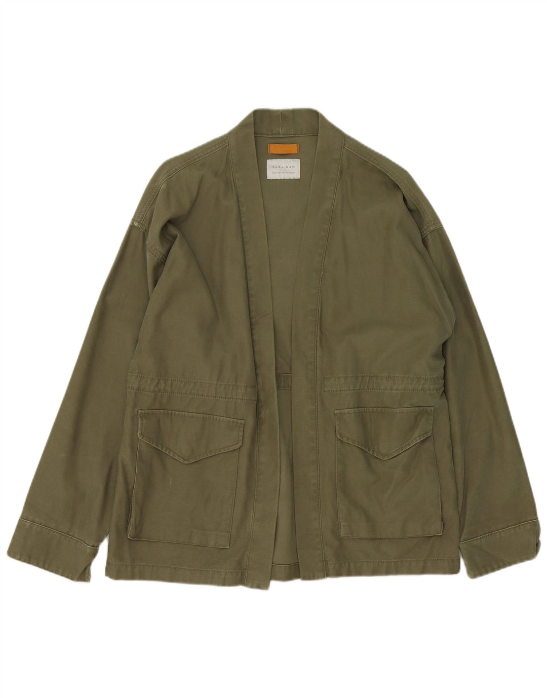 Jachetă Blazer pentru bărbați Zara UK 38, bumbac verde mediu