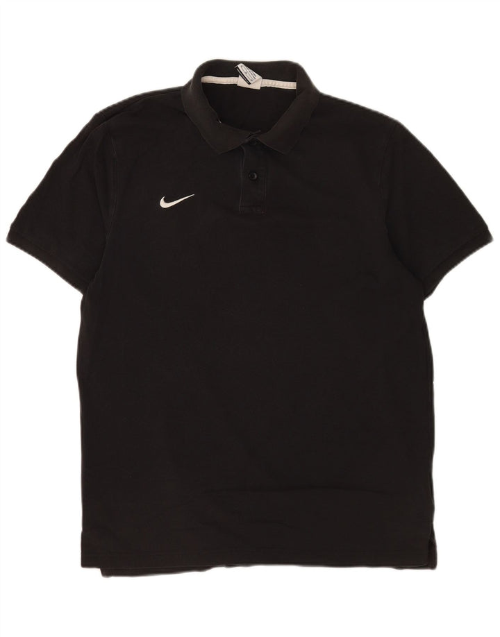 Tricou polo Nike pentru bărbați, bumbac mediu negru