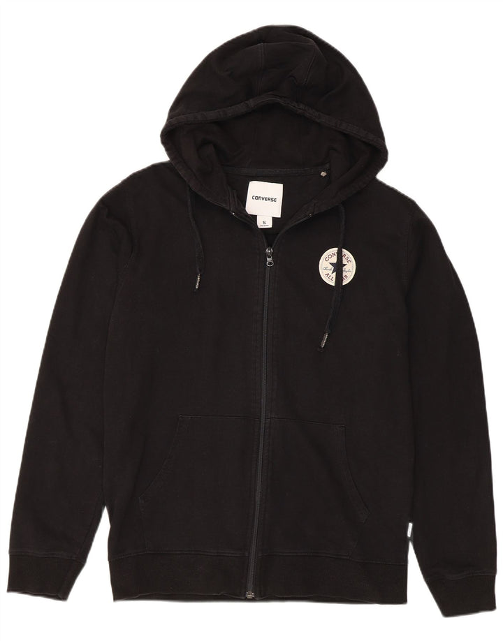 Pulover CONVERSE pentru bărbați, cu fermoar, bumbac mic, negru