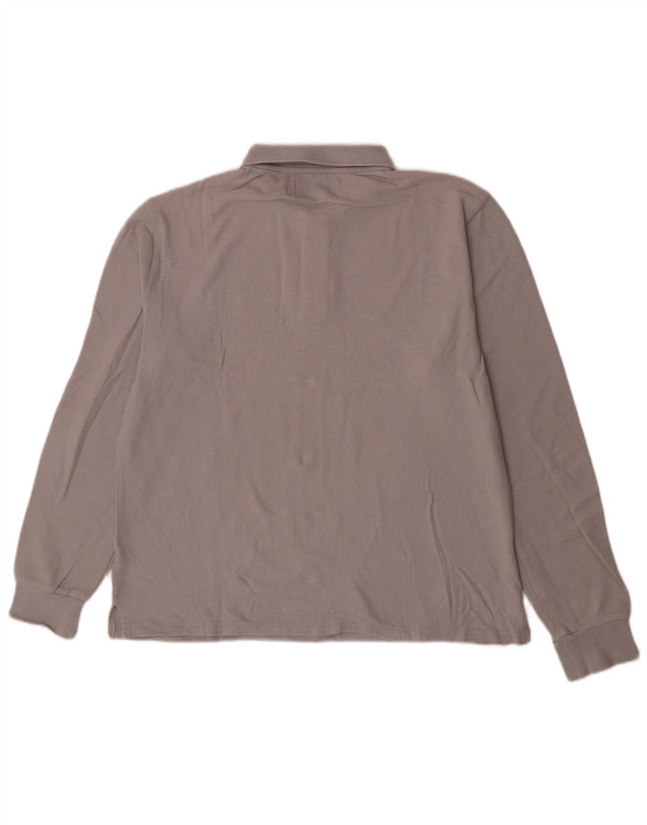 Tricou polo cu mânecă lungă Marlboro Classics pentru bărbați, mare, gri