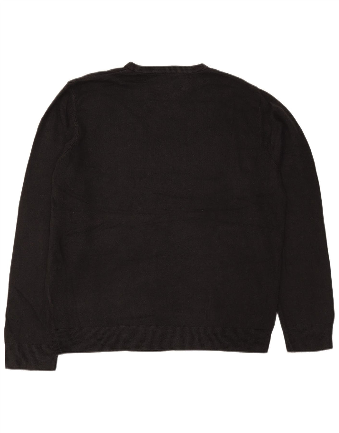 Pulover pentru bărbați Marks & Spencer cu gât roșu, XL, acrilic negru
